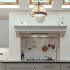 Burleigh painted Light Grey, Mantle Shelf, from Riley James Kitchens Gloucestershire