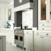 Burleigh painted Porcelain and Stone kitchen cabinets, from Riley James Kitchens Stroud