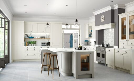 Burleigh painted Porcelain and Stone, Main, from Riley James Kitchens Gloucestershire