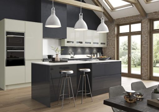 Siddington Gloss Graphite and Porcelain Main Shoot, from Riley James Kitchens Stroud