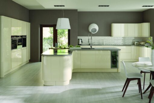 Siddington Gloss Ivory concave Main - from Riley James Kitchens Stroud