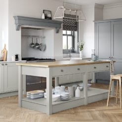 The Burleigh painted Light Grey and Dust Grey, from Riley James Kitchens Gloucestershire