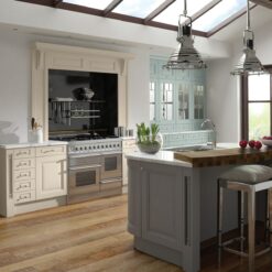 The Hampton Painted Shaker Kitchen in Powder Blue, Ivory and Dust Grey , from Riley James Kitchens Gloucestershire