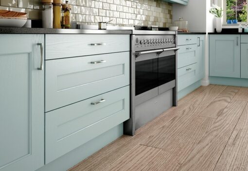 The Woodchester Kitchen - Ivory and powder blue kitchen drawers, from Riley James Kitchens Stroud