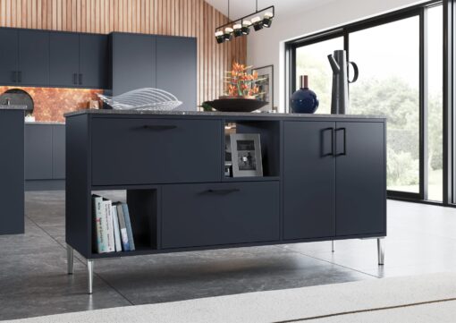 Cerney Painted Matte Slate Blue Cameo 3 - by Riley James Kitchen Gloucestershire