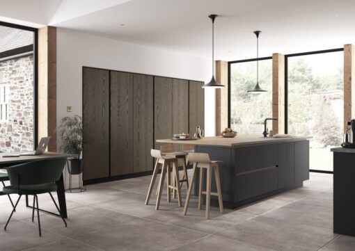 Cricklade stained Truffle Grey and Cerney Matte Graphite_Cameo 2_ - By Riley James Kitchens, Stroud