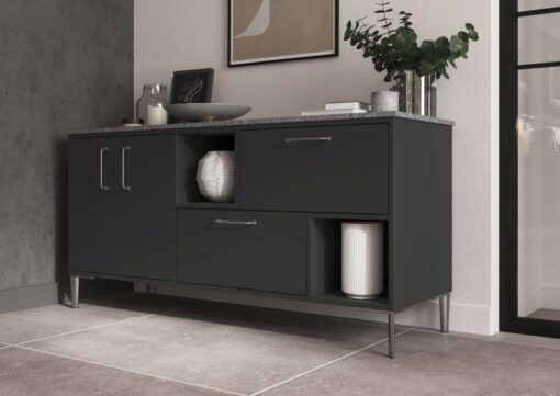 Cricklade stained Truffle Grey and Cerney Matte Graphite_Cameo 4_ - By Riley James Kitchens, Stroud