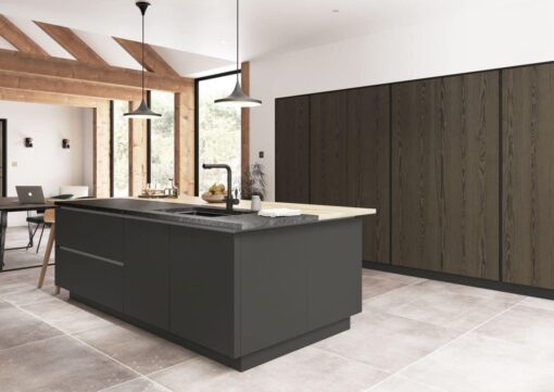 Cricklade stained Truffle Grey and Cerney Matte Graphite_Cameo 6_ - By Riley James Kitchens, Stroud