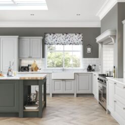The Hampton Painted Shaker Kitchen in Gun Metal Grey and Light Grey, from Riley James Kitchens Gloucestershire