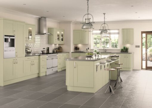 Tewkesbury shaker Kitchen - Painted Sage Green, from Riley James Kitchens Gloucestershire