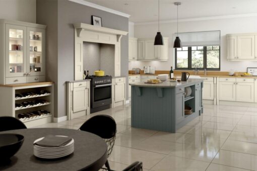 The Woodchester Kitchen, Mussel & Dust Grey - Riley James Kitchens, Gloucestershire