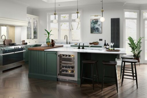 Clifden Heritage Green and Porcelain Cameo 1 - from Kitchen Stori, available at Riley James Kitchens Gloucestershire
