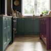 Florence Shaker in Deep Heather and Viridian, Cameo 1 - from Kitchen Stori, available at Riley James Kitchens Stroud