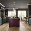 Florence Shaker in Deep Heather and Viridian, Main Shot - from Kitchen Stori, available at Riley James Kitchens Stroud
