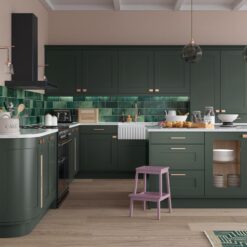 Georgia Shaker Kitchen, Deep Forest Cameo 1 - from Kitchen Stori, available at Riley James Kitchens Gloucestershire