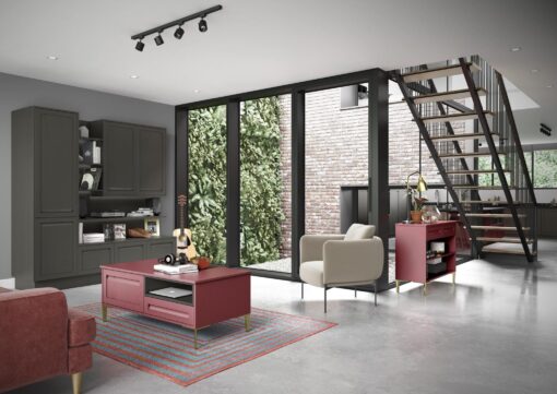 Harborne Graphite and CMS Chicory Red Cameo 5 - from Kitchen Stori, available at Riley James Kitchens Stroud