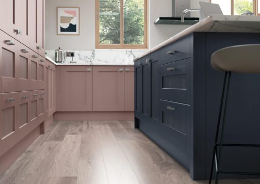 Madison Shaker Vintage Pink and Slate Blue Cameo 2 - from Kitchen Stori, available at Riley James Kitchens Stroud