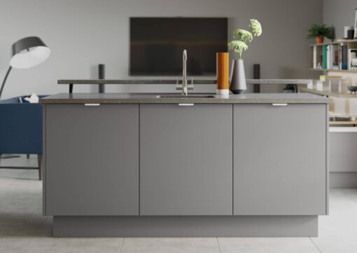 Tavola Slab Kitchen, Shell and Dust Grey Cameo 1 - from Kitchen Stori, available at Riley James Kitchens Gloucestershire