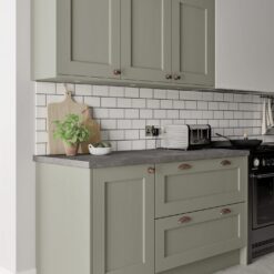 Wakefield Cardamom and Light Oak, Cameo 6 - from Kitchen Stori, available at Riley James Kitchens Stroud
