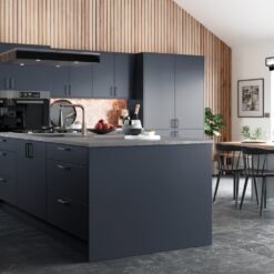 Zola Slab Matte in Slate Blue, Cameo 1 - from Kitchen Stori, available at Riley James Kitchens Stroud
