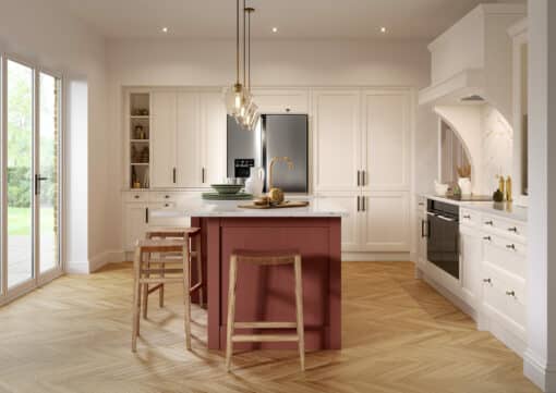 Lawrenson Shell and Antique Red, Stori Kitchens - Cameo 1