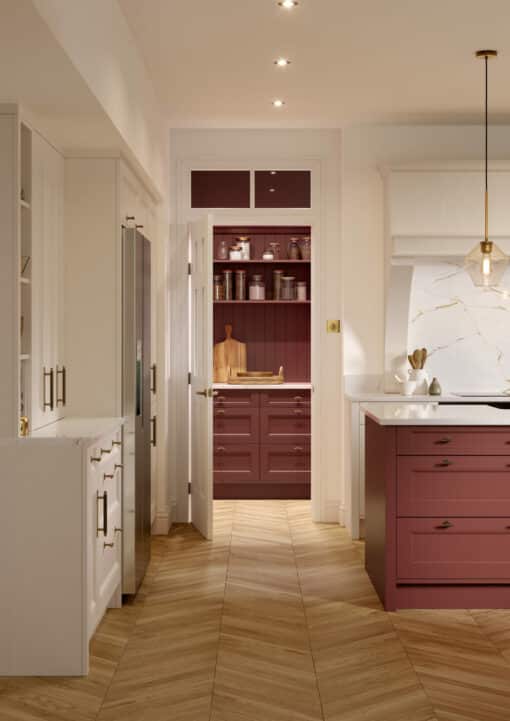 Lawrenson Shell and Antique Red, Stori Kitchens - Cameo 3