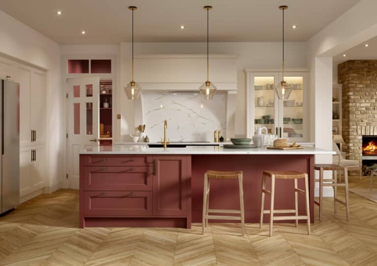 Lawrenson Shell and Antique Red, Stori Kitchens - Main Shot