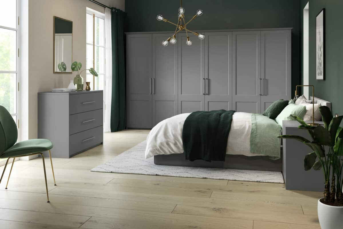 Bella Richmond, Matt dust grey - available from Riley James Bedrooms, Gloucestershire