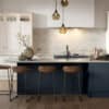 Arrington Inframe Shaker kitchen, Shell and Slate Blue Cameo 1, a Kitchen Stori kitchen available from Riley James Kitchens Stroud