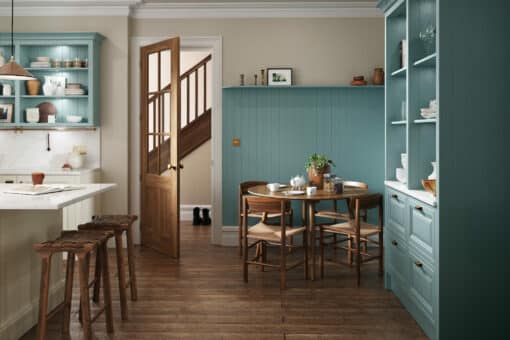Jacobsen Taupe Grey and Light Teal Cameo 5 - a Kitchen Stori kitchen, available from Riley James Kitchens, Stroud