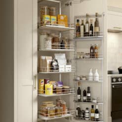 Newcombe Taupe Grey_TAL-Gate-Pro_Premea-Platinum-White_600-cabinet - available from Riley James Kitchens